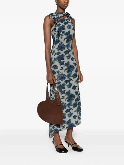 Coperni Heart Shaped Tote Bag With Adjustable Strap In Brown