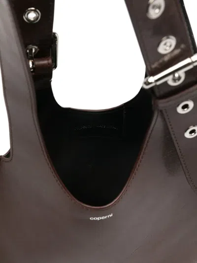 Coperni Heart Shaped Tote Bag With Adjustable Strap In Brown