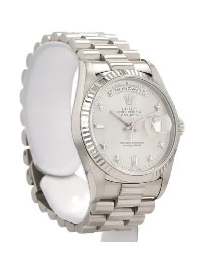 Pre-owned Rolex 1991 Day-date 36mm In Silver