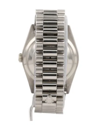 Pre-owned Rolex 1991 Day-date 36mm In Silver