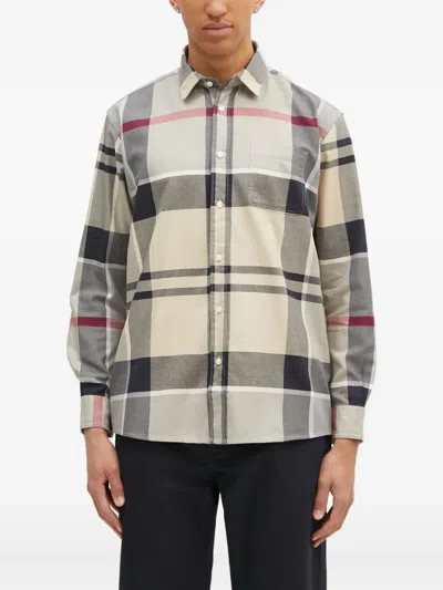 Barbour Checked Cotton Shirt In White
