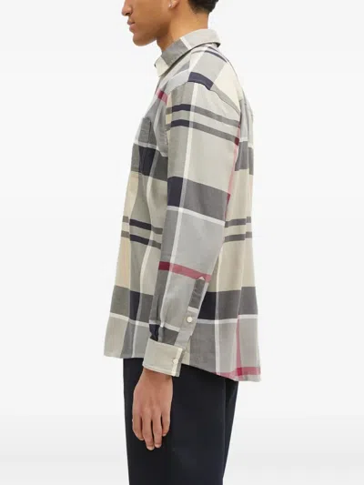 Barbour Checked Cotton Shirt In White