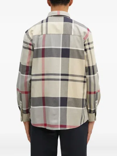 Barbour Checked Cotton Shirt In White