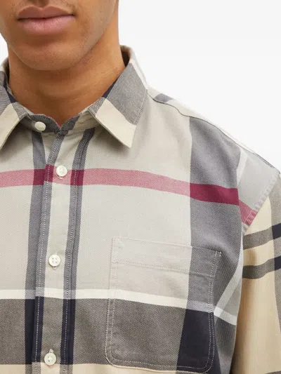 Barbour Checked Cotton Shirt In White