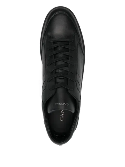 Canali Sneakers With Rubber Sole In Black