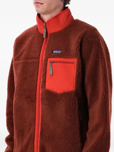 Patagonia Textured Fleece Jacket With Contrasting Accents In Multi