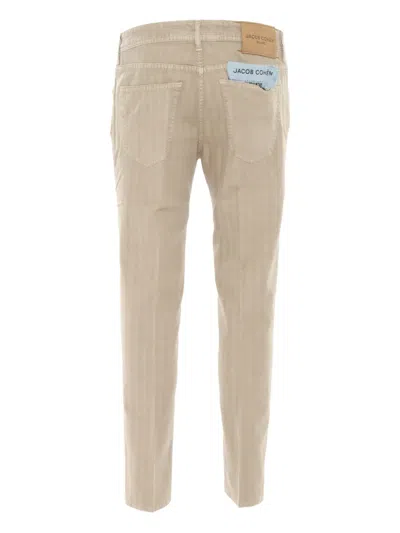 Jacob Cohen Slim Cropped Carrot Pants With Five Pockets In Neutral