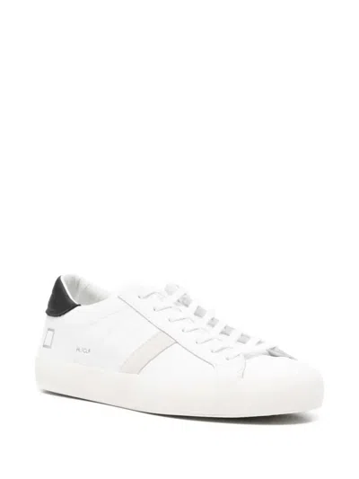 Date Hill Low Calf Sneakers In White Leather In White