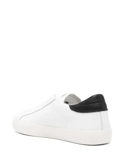 Date Hill Low Calf Sneakers In White Leather In White