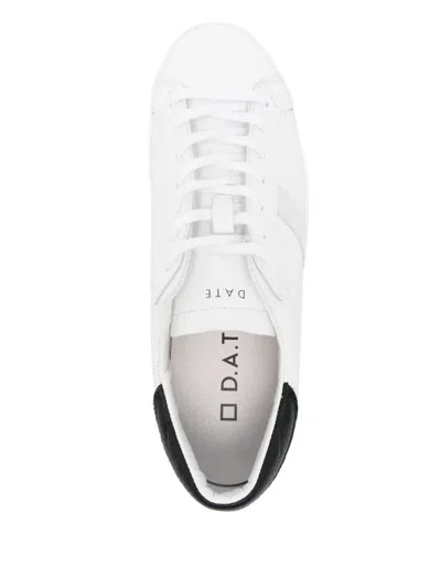 Date Hill Low Calf Sneakers In White Leather In White