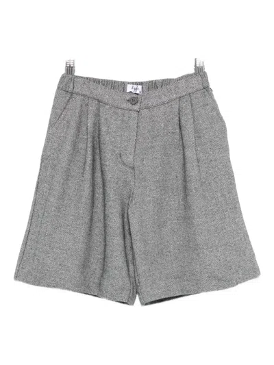 Il Gufo Wool Blend Pleated Shorts In Gray
