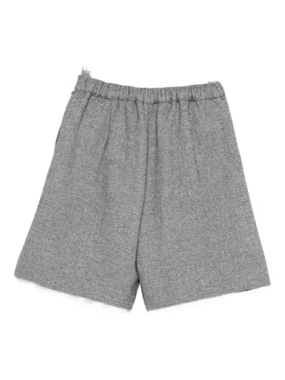 Il Gufo Wool Blend Pleated Shorts In Gray
