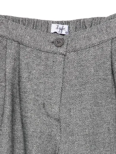 Il Gufo Wool Blend Pleated Shorts In Gray