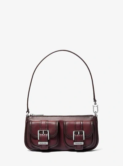 Michael Kors Zoe Small Burnished Leather Pochette In Multi