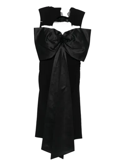 Dorothee Schumacher Lightweight Punto Milano Dress With Maxi Bow In Brown