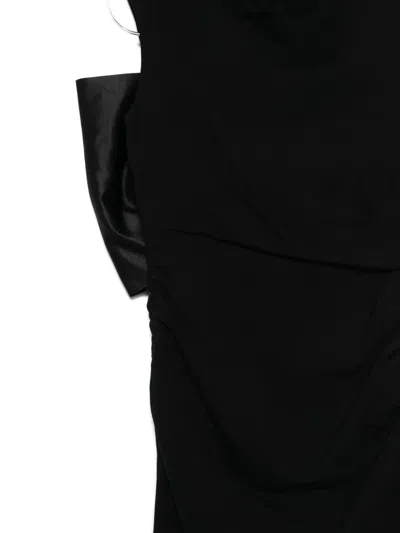 Dorothee Schumacher Lightweight Punto Milano Dress With Maxi Bow In Brown