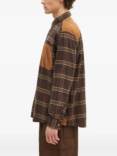 Barbour Checked Corduroy-panel Shirt In Multi
