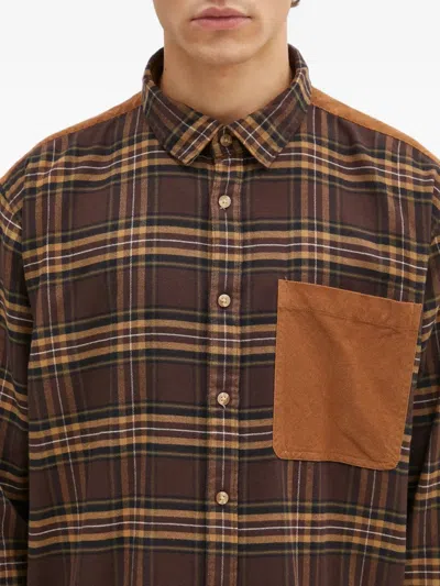 Barbour Checked Corduroy-panel Shirt In Multi