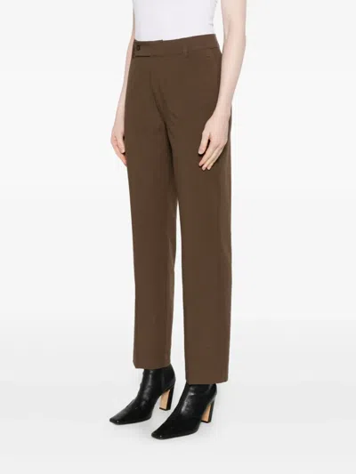 Yerse Brown Wool Blend Saigon Trousers  In Brown