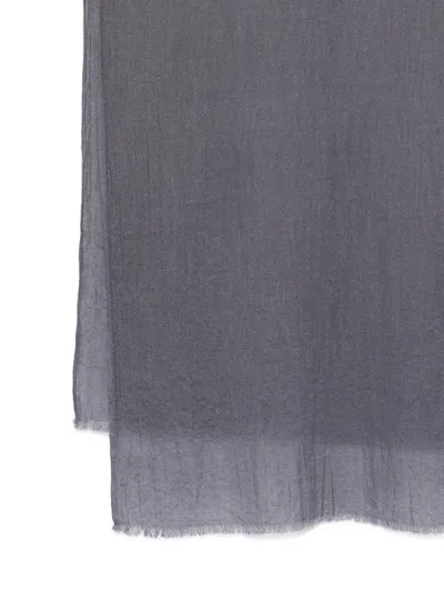 Yerse Johnson Grey Wool Blend Scarf  In Blue