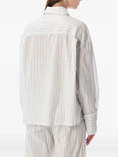 Calvin Klein Pinstripe Shirt In White
