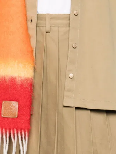 7 For All Mankind Pleated Mini Skirt Twill Sand Storm In Brown