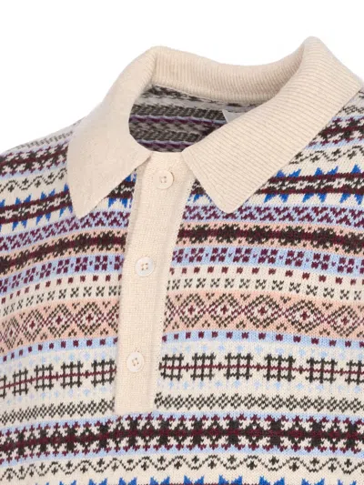 Nn07 Robbie Fair Isle Wool-blend Polo Sweater In Multi