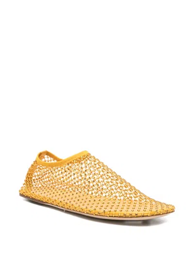 Christopher Esber Minette Flat Ballet Flats In Yellow Polyester In Yellow