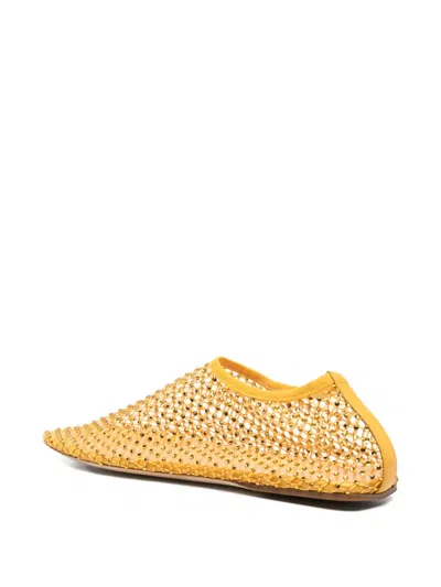 Christopher Esber Minette Flat Ballet Flats In Yellow Polyester In Yellow