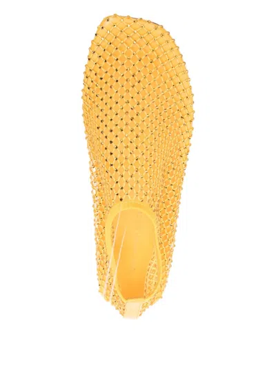Christopher Esber Minette Flat Ballet Flats In Yellow Polyester In Yellow
