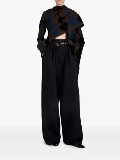 Proenza Schouler Salome Crepe Wide-leg Pants In Black
