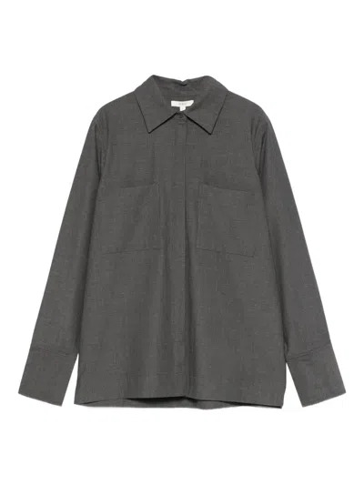 Yerse Saigon Shirt In Grey Wool Blend  In Gray
