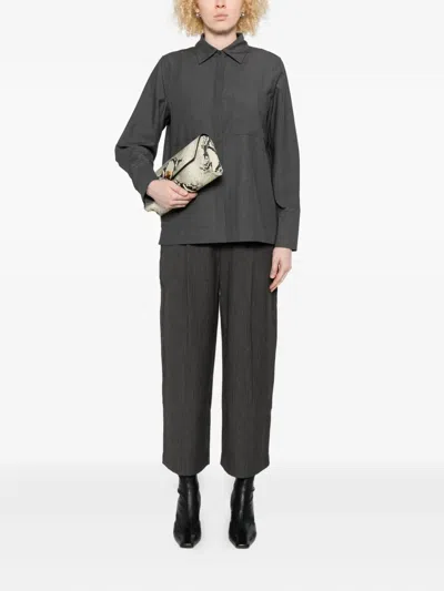 Yerse Saigon Shirt In Grey Wool Blend  In Gray