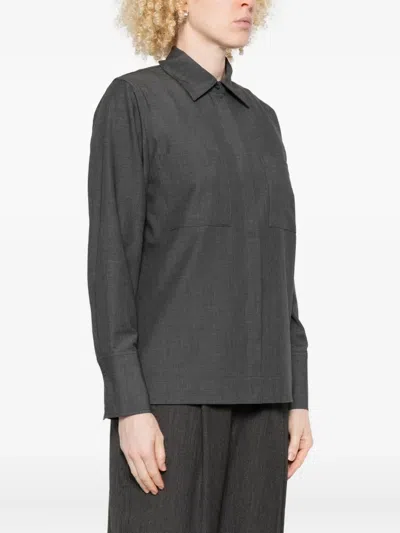 Yerse Saigon Shirt In Grey Wool Blend  In Gray