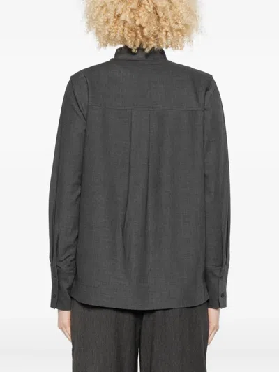 Yerse Saigon Shirt In Grey Wool Blend  In Gray