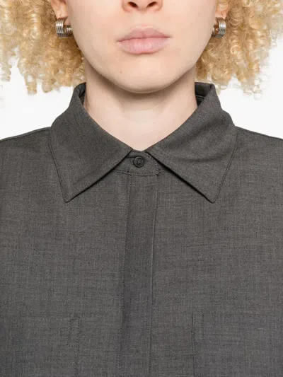 Yerse Saigon Shirt In Grey Wool Blend  In Gray