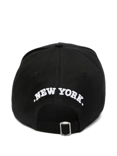 Dsquared2 Distressed Logo Cap In Black