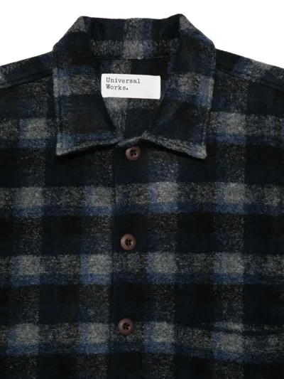 Universal Works Checked Wool Shirt In Multi