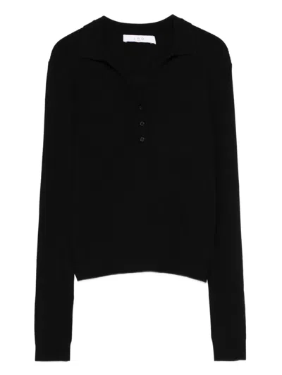 罗纹针织POLO领毛衣