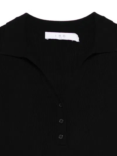 罗纹针织POLO领毛衣