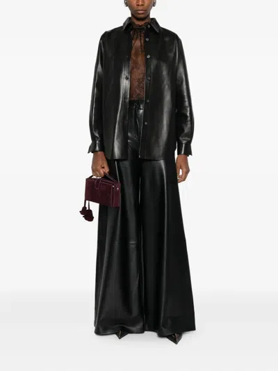 Magda Butrym Leather Shirt In Black