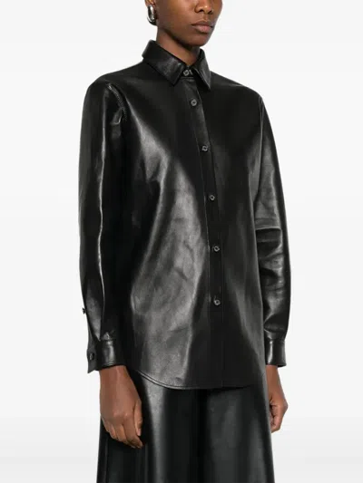 Magda Butrym Leather Shirt In Black