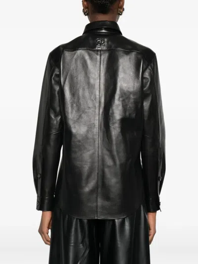 Magda Butrym Leather Shirt In Black