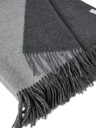 Brunello Cucinelli Double-faced Fringe Throw In Gray