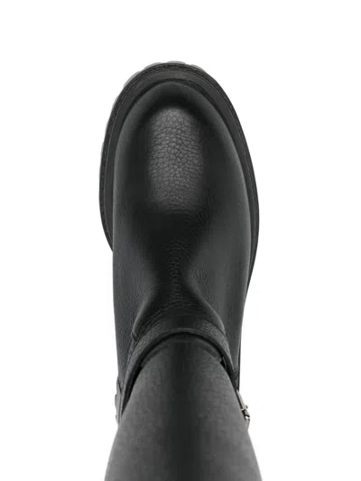 Gisel Moire Varsavia Low Heels Boots In Black