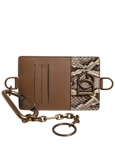 Dolce & Gabbana Leather Card Case In Brown