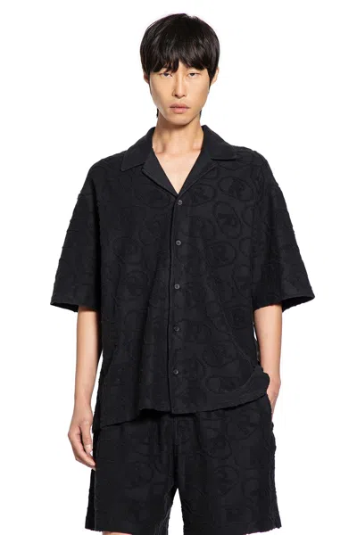 Represent Aop Towel Short Sleeved Shirt In Black