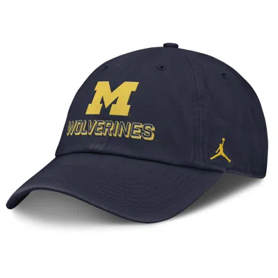 Jordan Men's Michigan On-field Club Gameday  Brand College Adjustable Hat In Blue