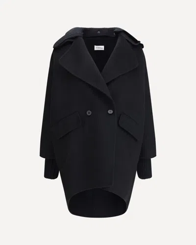 P.a.r.o.s.h P. A.r. O.s. H. Double-breasted Beige Coat In Black