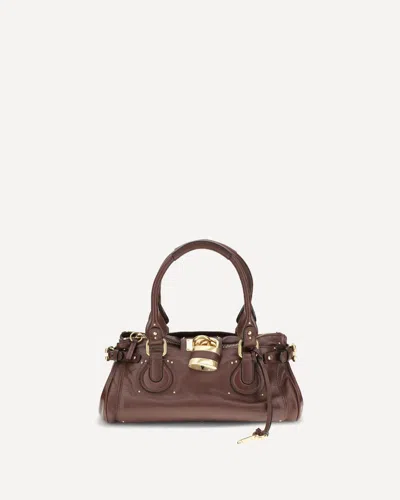 Chloé Chloe Women Chocolate Leather Paddington Shoulder Bag In Multi